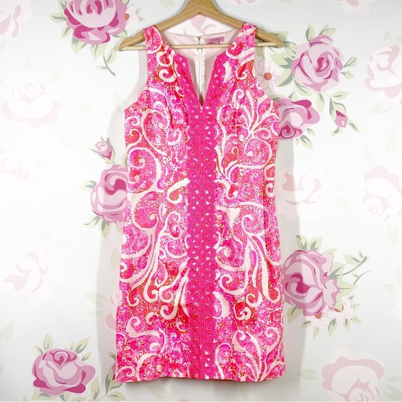 Lilly Pulitzer Dresses & Skirts - Lilly Pulitzer Ryder Pink Pout Paisley Print Shift Mini Dress 4